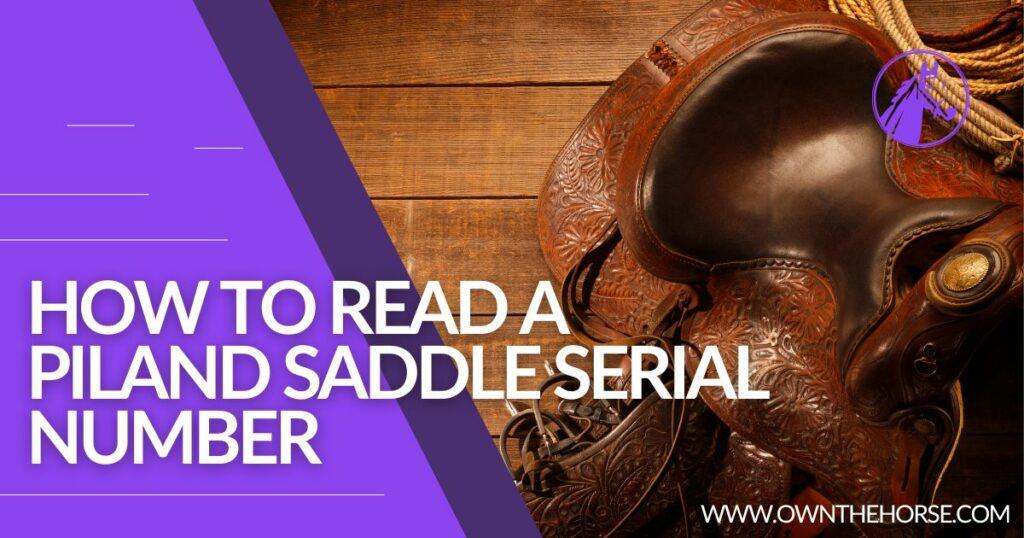 How to Read a Piland Saddle Serial Number